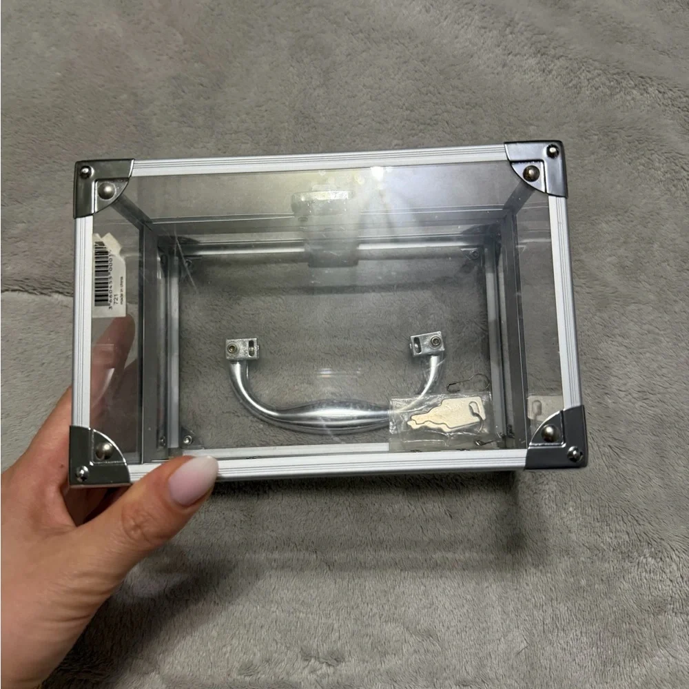 Clear Acrylic Storage Box with Silver Accents